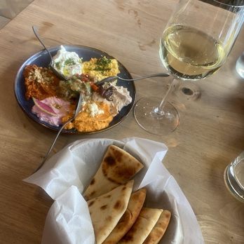 Mykonos Meze - Meze Platter & white wine - Bars Near Me - Burlingame, California