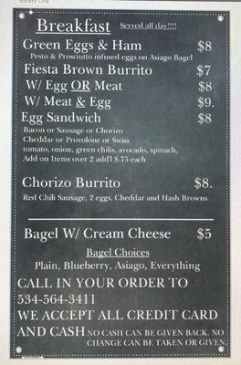 Menu photo 2 Green River Coffee Co.  Green River, UT