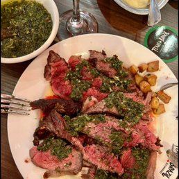 We waited a while but finally got some medium rare steak We waited a while but finally got some medium rare steak