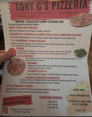 Menu photo 3 Tony G’s Pizzeria Hamilton, ON Menu photo 3 Tony G’s Pizzeria Hamilton, ON