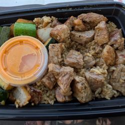 Dr. Hibachi Food Truck - Steak entree with rice.