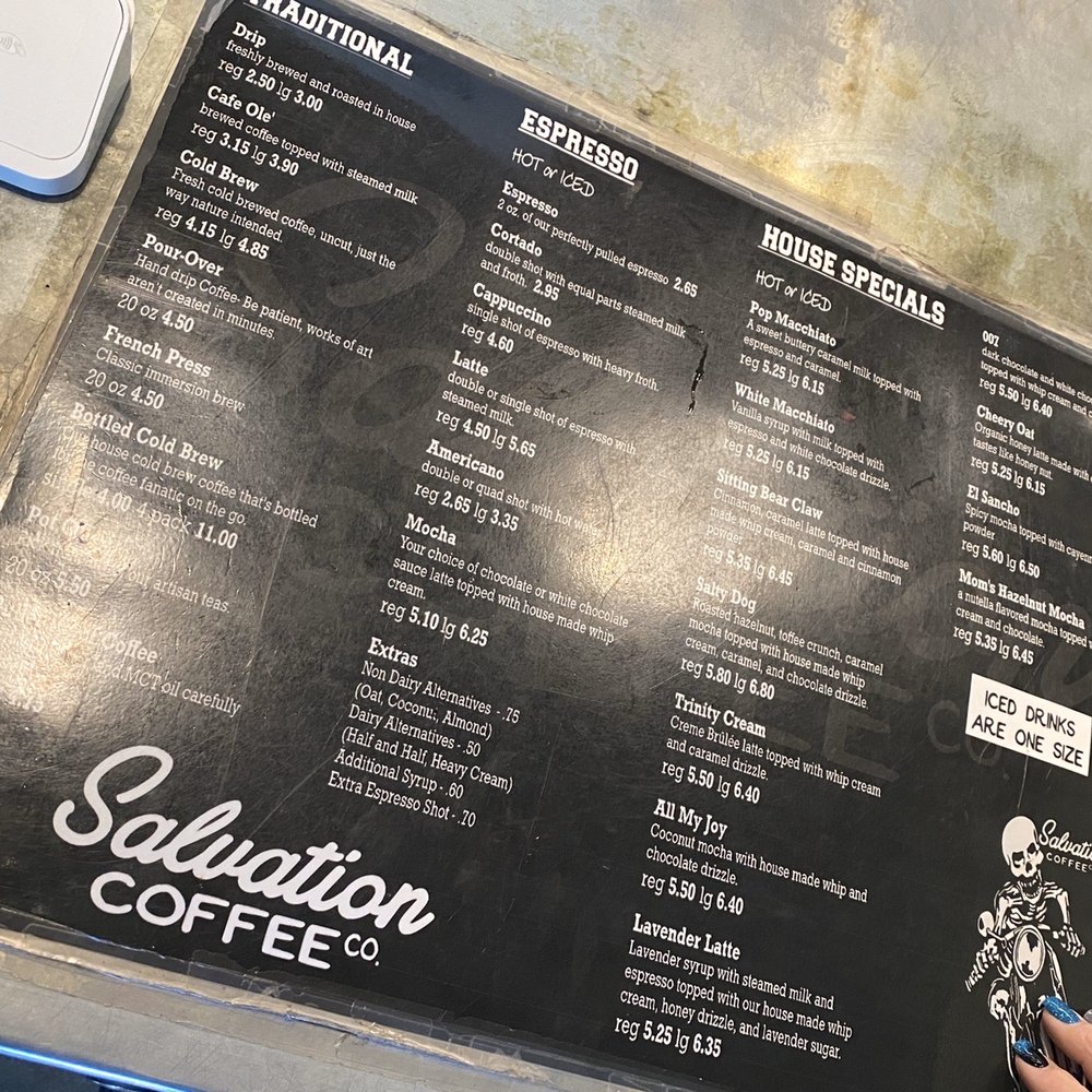 Salvation Coffee - menu - Coffee & Tea Near Me - Burlington, North Carolina Salvation Coffee - menu - Coffee & Tea Near Me - Burlington, North Carolina