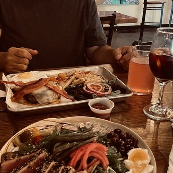 Hollow Spirits Distillery - Tuna salad nicoise and burger. - Beer, Wine & Spirits Near Me - Albuquerque, New Mexico
