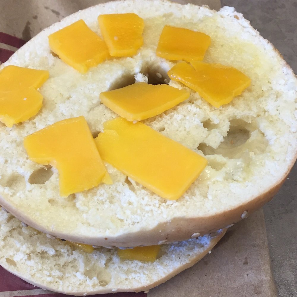 A River Ran Through It - a bagel with cheese on it - Cafes Near Me - High River, Alberta