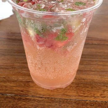 South Fin Grill - $12 strawberry mojito! Delicious! I recommend you ask them to pour water in it after drinking lol refreshing - Seafood Near Me - Staten Island, New York South Fin Grill - $12 strawberry mojito! Delicious! I recommend you ask them to pour water in it after drinking lol refreshing - Seafood Near Me - Staten Island, New York