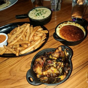 STK Steakhouse - Sides: Garlic Truffle Fries, Corn Pudding, Roasted Mash Potatoes, Cider Glazed Brussel Sprouts w/Bacon - Steakhouses Near Me - Chicago, Illinois STK Steakhouse - Sides: Garlic Truffle Fries, Corn Pudding, Roasted Mash Potatoes, Cider Glazed Brussel Sprouts w/Bacon - Steakhouses Near Me - Chicago, Illinois
