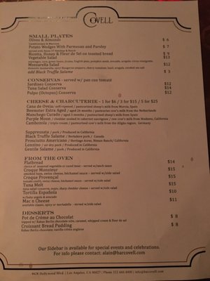 Menu photo 5 Covell Los Angeles, CA