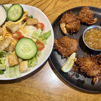 Outback Steakhouse - House salad and coconut shrimp appetizer for lunch - Steakhouses Near Me - Portland, Oregon Outback Steakhouse - House salad and coconut shrimp appetizer for lunch - Steakhouses Near Me - Portland, Oregon