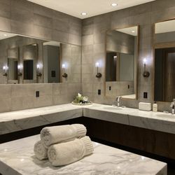 Loma de Vida Spa & Wellness - Infamous Triple Towel Roll display, Mirrors, Hairdryer, Sink, Soap, Paper Towels, Plenty of Electrical Outlets