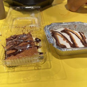 Huncho's Tacos - Churro cheesecake (left) and Tres Leches (right) - Halal Near Me - Houston, Texas Huncho's Tacos - Churro cheesecake (left) and Tres Leches (right) - Halal Near Me - Houston, Texas
