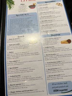 Menu photo 8 La palma Laurel, MS