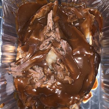 Brixton's Baked Potato - "Pot roast" aka frozen chipped beef and gravy from a jar. - American Near Me - Ogden, Utah