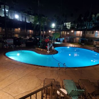 Kings Inn San Diego - Pool at night - San Diego, CA