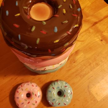 World Market - Donut cookie jar and matching salt & pepper shakers among their adorable kitchen trinkets. - Home Decor Near Me - La Mesa, California World Market - Donut cookie jar and matching salt & pepper shakers among their adorable kitchen trinkets. - Home Decor Near Me - La Mesa, California