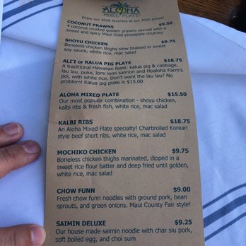 Aloha Mixed Plate - Specials menu - Hawaiian Near Me - Lahaina, Hawaii