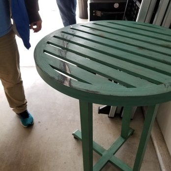 Triple 7 Movers - Metal patio table scratched across whole thing - Movers Near Me - Dartmouth, Massachusetts