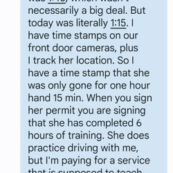 A1 Driving School - Text message from me