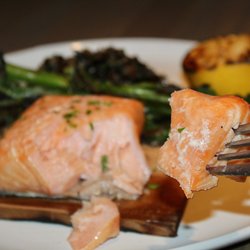 The Lodge and Spa at Brush Creek Ranch - The salmon had a light & creamy mouthfeel with an inherent sweet oil profile.