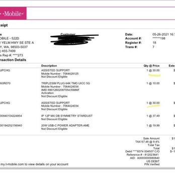 T-Mobile - They added an unauthorized line - Mobile Phones Near Me - Lacey, Washington