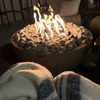 Hotel Corbin - Fire pit has blankets for guests to use!  Literally thought of everything - Hotels Near Me - Quebec City, Quebec