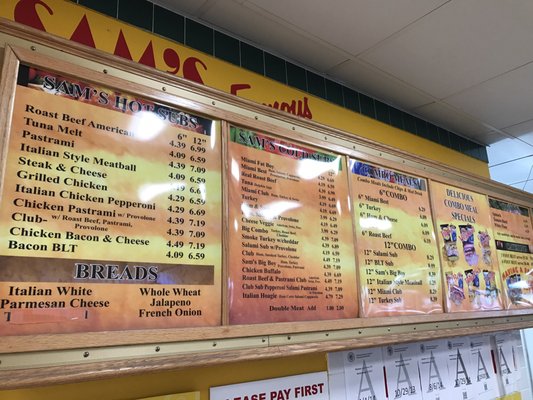 Menu photo 1 Sam's Famous Subs Mesa, AZ