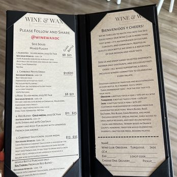 Wine & Wax - Menu - Candle Stores Near Me - Orange, California Wine & Wax - Menu - Candle Stores Near Me - Orange, California