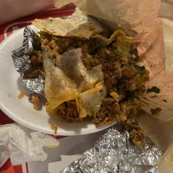 Tacos Tumbras a Tomas - Burrito fell apart when trying to eat it. Poor quality food. - Mexican Near Me - Los Angeles, California