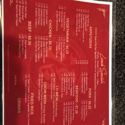 a menu for a chinese restaurant a menu for a chinese restaurant
