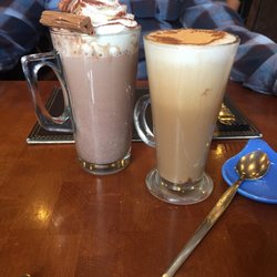 Benedicts of Whalley - Luxurious hot chocolate and chai latte with almond milk...