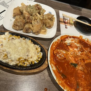 Dae Bak - Corn Cheese  Spicy Rice Cake Fried  Garlic chicken wings - Korean Near Me - Santa Clara, California