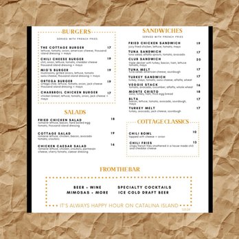 Pancake Cottage - Lunch Menu. - Breakfast & Brunch Near Me - Avalon, California