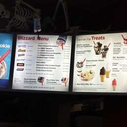 Part of the dessert menu.
