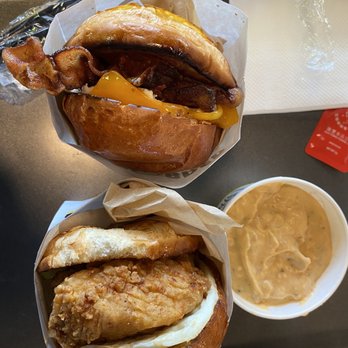 Eggbred - BACON EGG & CHEESE THE COUNTRY FRIED CHICKEN - Breakfast & Brunch Near Me - La Habra, California