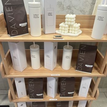 Da Vien Coffee - The merchandise set up (blocks by a sign) - Coffee & Tea Near Me - Cerritos, California