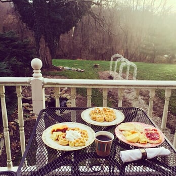 Elk Forge Bed & Breakfast - Lovely breakfast right outside of our suite - Hotels Near Me - Elkton, Maryland Elk Forge Bed & Breakfast - Lovely breakfast right outside of our suite - Hotels Near Me - Elkton, Maryland