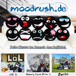 Moodrush Moody Smiley Kissen - Plüsch Smiley, Sofa-Kissen, Sitzkissen, Furzkissen, coole Kissen, Gadget, Kuscheltier, Plüschtier