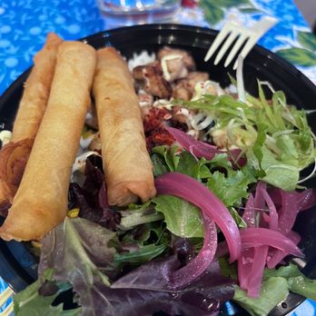 BHK - Grilled chicken Sisig with lumpia. Kewpie and salad - Asian Fusion Near Me - Oakland, California