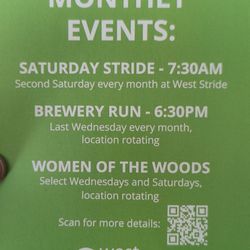 West Stride 's monthly events flyer