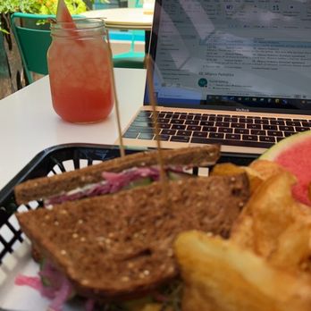 Local Foods - Salmon Sandwich, chips, watermelon, watermelon rosé. - Sandwiches Near Me - Austin, Texas Local Foods - Salmon Sandwich, chips, watermelon, watermelon rosé. - Sandwiches Near Me - Austin, Texas