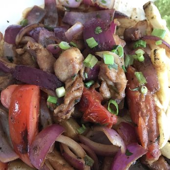 Aji Limon - Pollo Saltado with extra onions. So good! - Peruvian Near Me - Buena Park, California