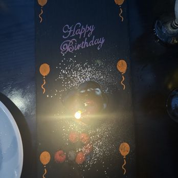 69 Prime - Birthday dessert (sorry for the horrible picture) - Steakhouses Near Me - Homewood, Illinois