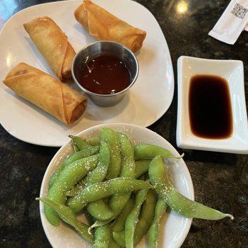 Mizu Sushi Bar - Veggie spring rolls and edamame - Sushi Bars Near Me - Saint Louis, Missouri Mizu Sushi Bar - Veggie spring rolls and edamame - Sushi Bars Near Me - Saint Louis, Missouri