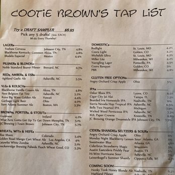 Cootie Browns - Campus - Tap list - Pizza Near Me - Johnson City, Tennessee