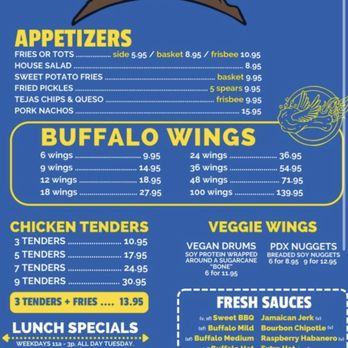Fire on the Mountain Buffalo Wings - Menu - Chicken Wings Near Me - Bend, Oregon