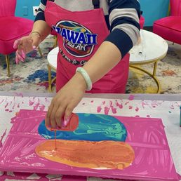 Pouring the paint! Pouring the paint!