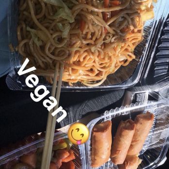 Veggie Lee - L6. Vegan Pork and Sweet and Sour Sauce Lunch Special Vegan Pork Chow Mein and egg A2. Spring Rolls - Vegan Near Me - Hayward, California