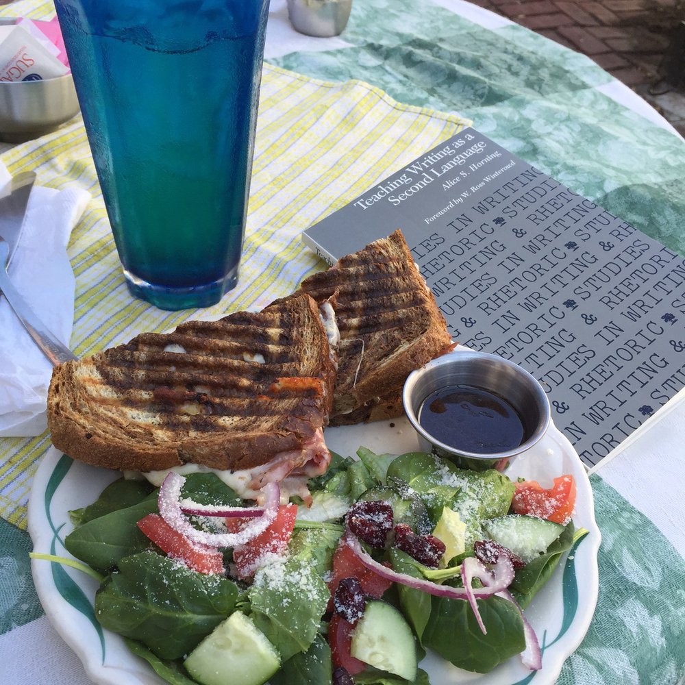 Tea Bar & Bites - The Rueben with a side salad and Gogi Berry Oolong iced tea - Mediterranean Near Me - Springfield, Missouri Tea Bar & Bites - The Rueben with a side salad and Gogi Berry Oolong iced tea - Mediterranean Near Me - Springfield, Missouri