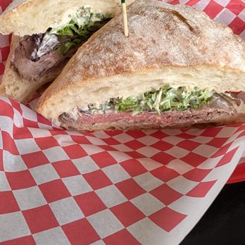 Bean and Cod - Roast beef sandwich with medium rare beef. - Cafes Near Me - Falmouth, Massachusetts