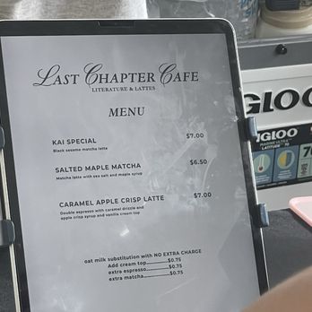 Last Chapter Cafe - Menu at Kai Lagree - Coffee & Tea Near Me Last Chapter Cafe - Menu at Kai Lagree - Coffee & Tea Near Me