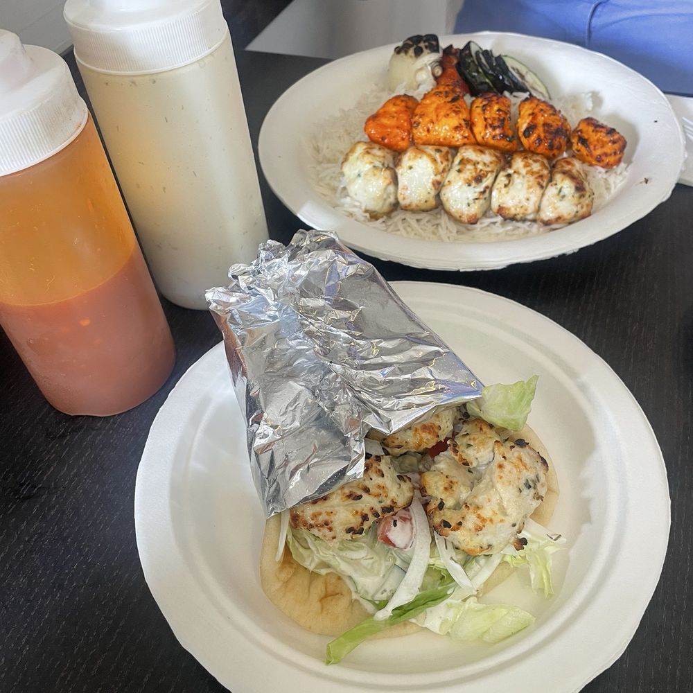 Lemon Garlic Chicken Wrap Combination Lemon Garlic Chicken Kabob & Spicy Chicken Kabob